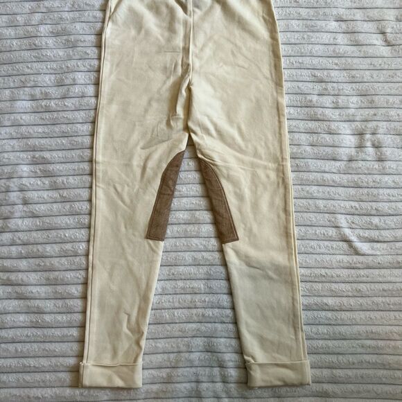Ralph Lauren Cream and Brown Leggings with Suede Accents NEW - Picture 4 of 4